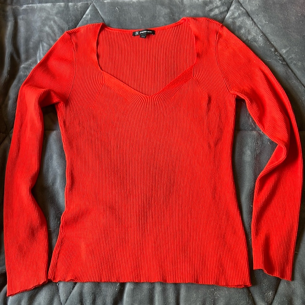 INC International Concepts Orange Sweater Size Large